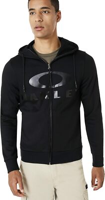Oakley Men's Bark Fz Zip Hoodie Sweatshirt Blackout Black Large LG