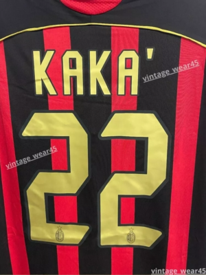 KAKA' #22 AC Milan Jersey 2006/2007 Short Sleeve Retro Vintage