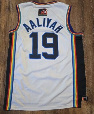 1996 MTV Rock N Jock Basketball Aaliyah #19 Brick Layers Jersey
