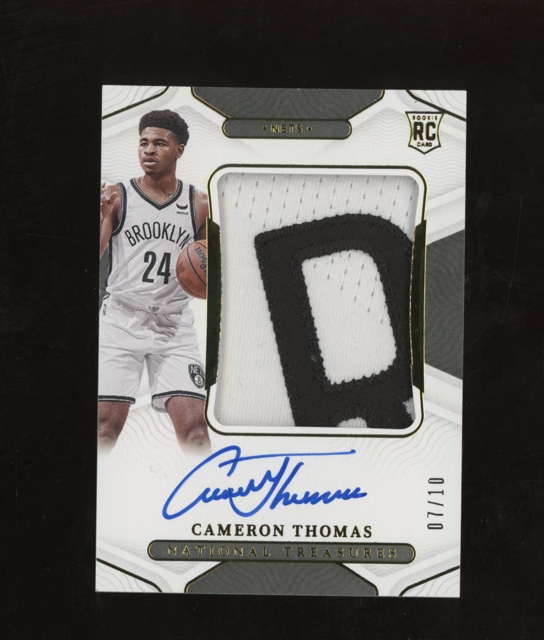Cam Thomas 2021 National Treasures #113 Rookie Patch Auto - Gold