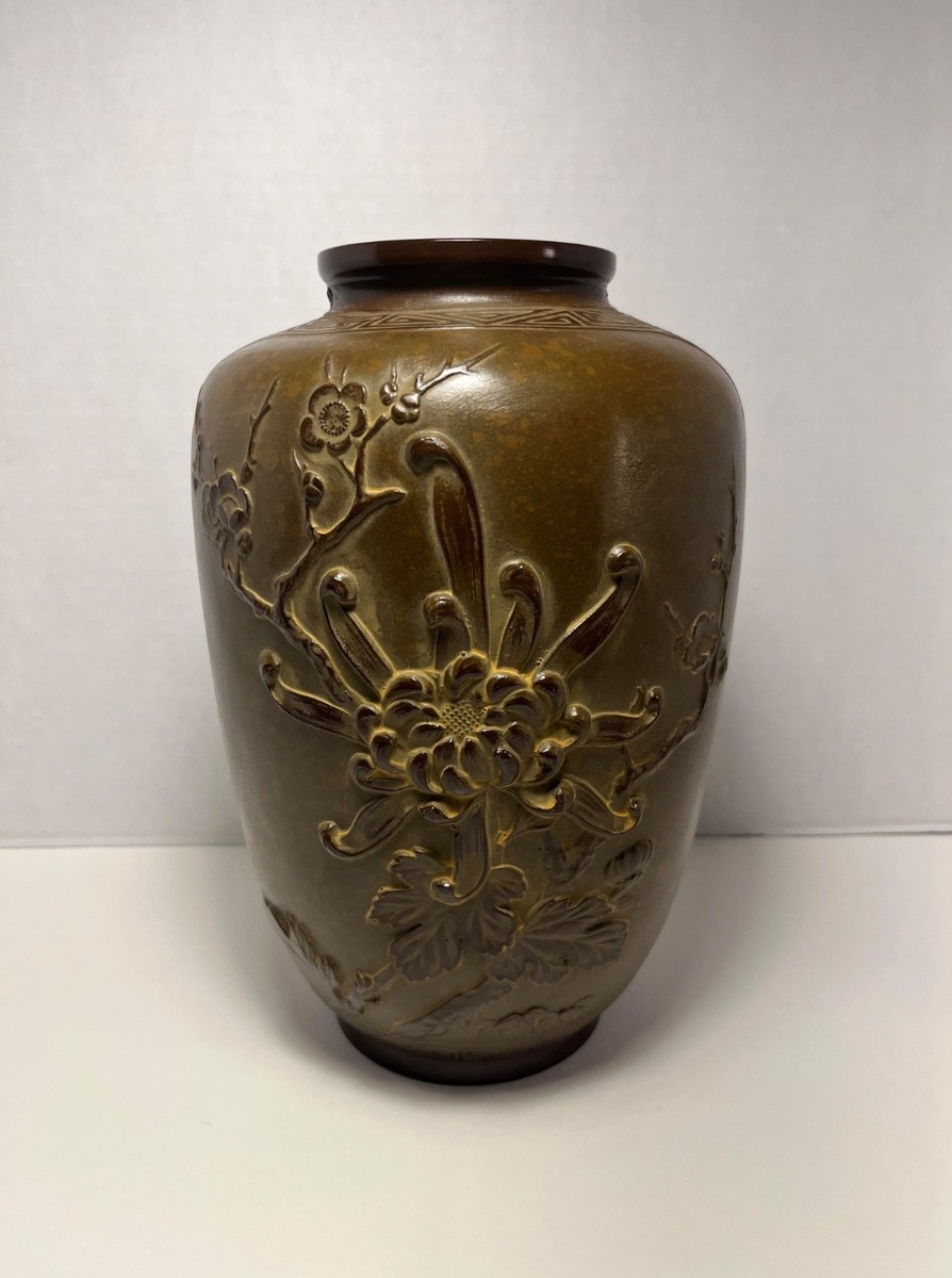 銅製 花瓶 花器 骨董品重1367g 【公式通販】