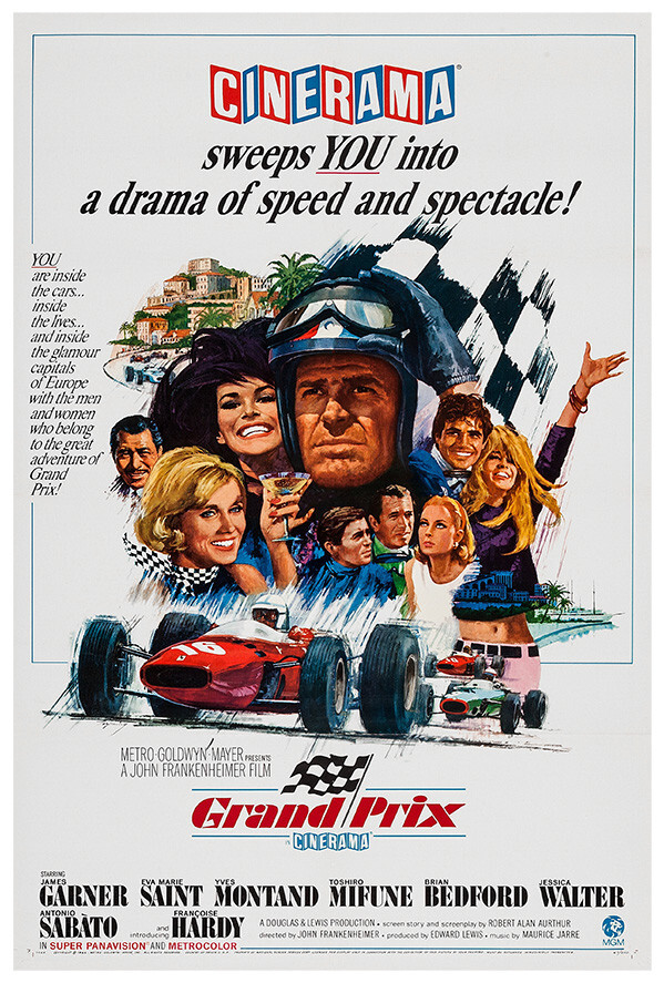 Grand Prix - 1966 - James Gardner - Movie Poster - US Version | eBay