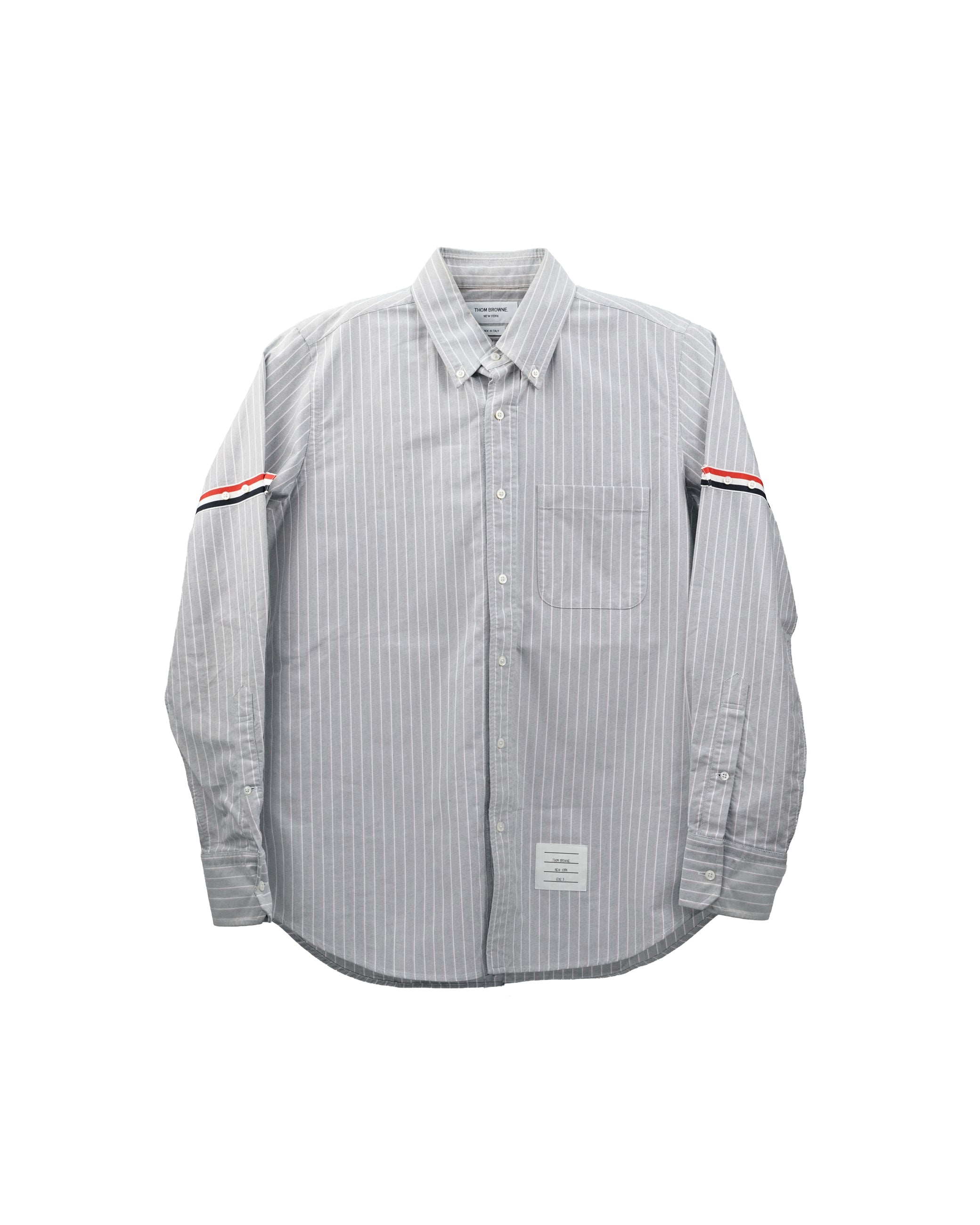 THOM BROWNE STRIPE LONG SLEEVES SHIRT MEDIUM GREY SIZE 3 - IDWX