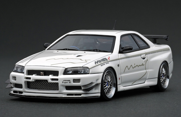 IG1811 1/43 Nissan Skyline GT-R Mine's (R34) White | LINE UP