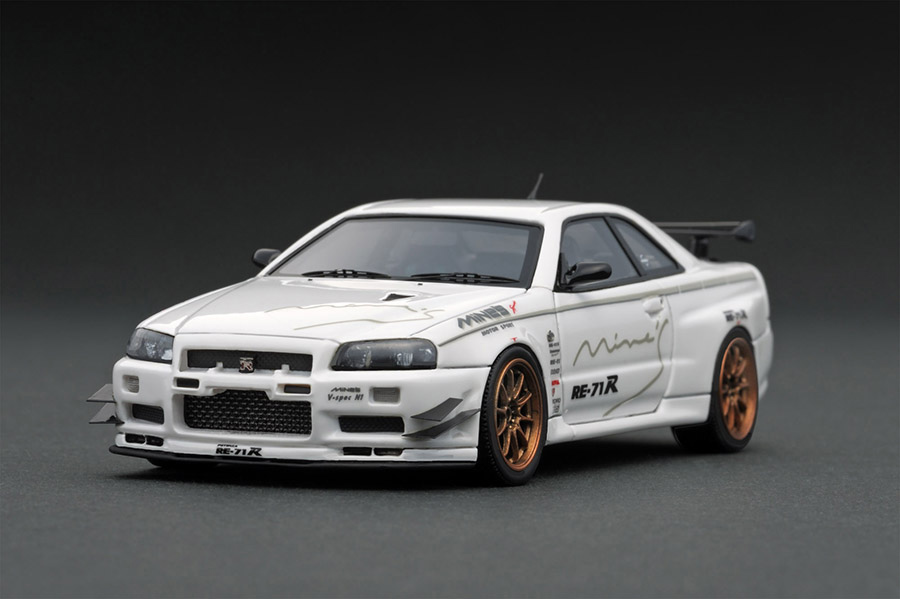 IG1817 1/43 Nissan Skyline GT-R Mine's (R34) White HOBBY FORUM ver