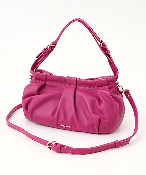 セール】 シープレザー ギャザーミニバッグ （ショルダーバッグ）｜LA