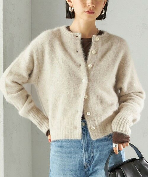 セール】 〈手洗い可能〉フォックス クルーネック ニット カーディガン