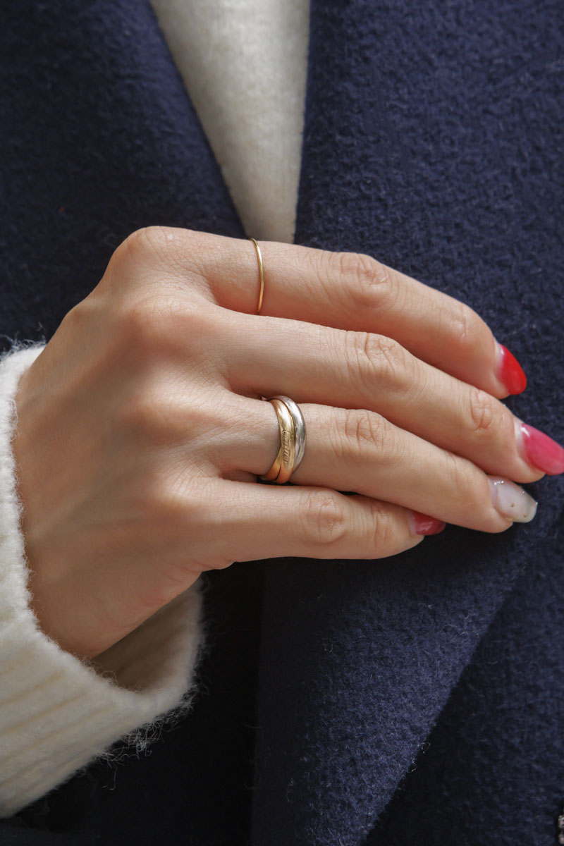 カルティエ トリニティ】＆【ブシュロン キャトル】地金系リングに人気