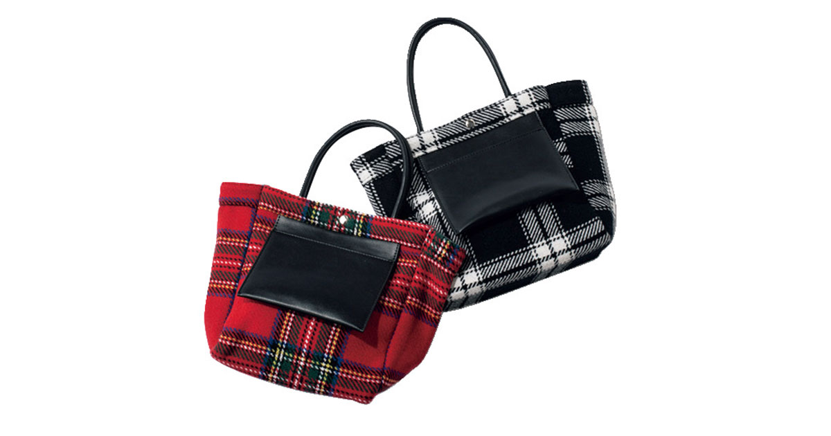 季節感を“お手軽”に投入！『チェック柄ミニトート』はリバーシブル仕様
