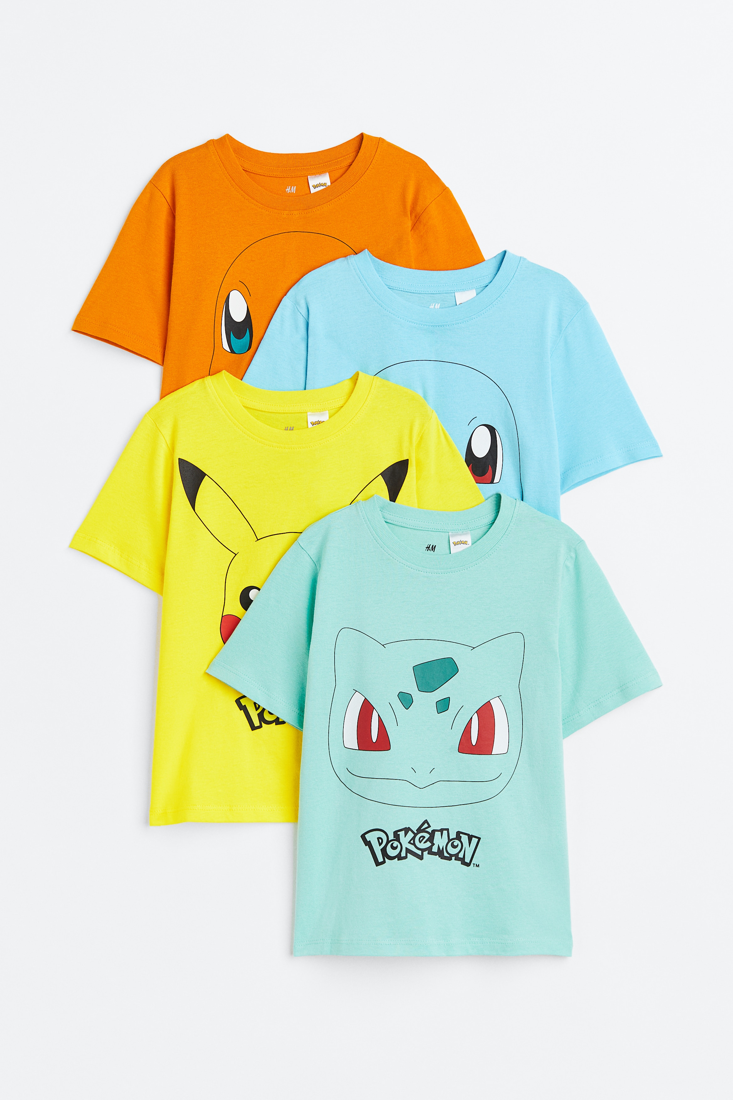 プリントTシャツ 4枚セット - イエロー／ポケモン - Kids | H&M JP