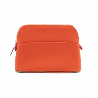 エルメス ボリードポーチ20 キャンバス ポーチ オレンジ シルバー金具