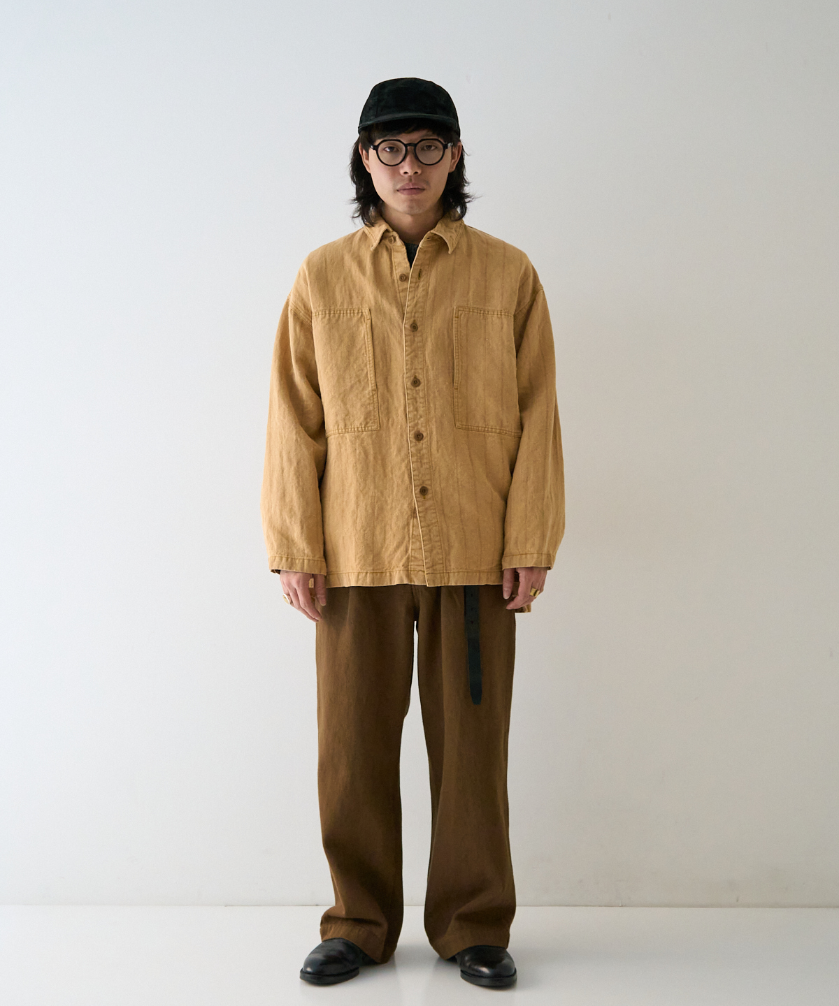 リネンデニム フェードカラー ワークシャツ｜nest Robe / CONFECT