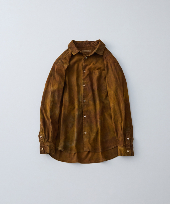 UpcycleLino] 起毛 ムラ染め レギュラーカラーシャツ｜nest Robe