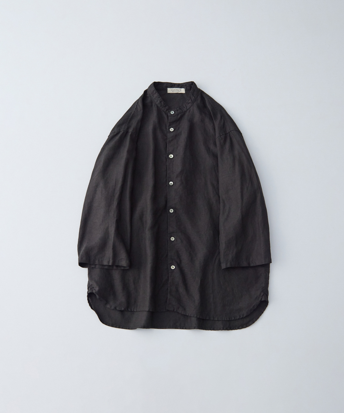 60/40リネン 7分袖バンドカラーシャツ｜nest Robe / CONFECT ONLINE SHOP