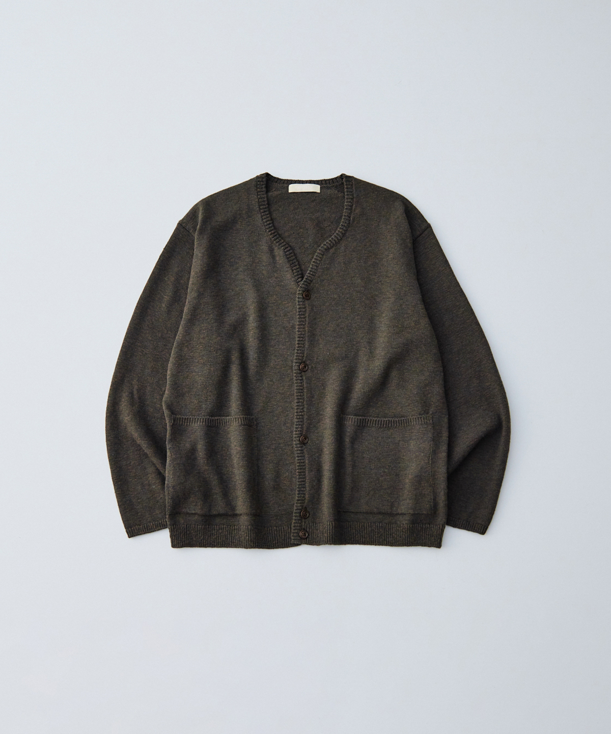 ウールコットン スラブニット キーネックカーディガン｜nest Robe