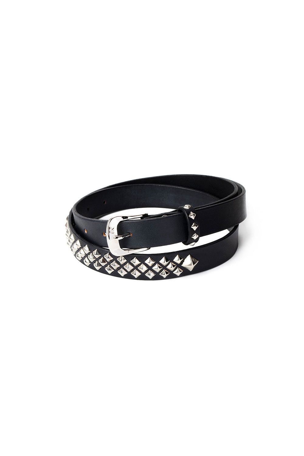 CALEE - STUDS LEATHER NARROW BELT ＜TYPE A＞ / ブラック | Tempt