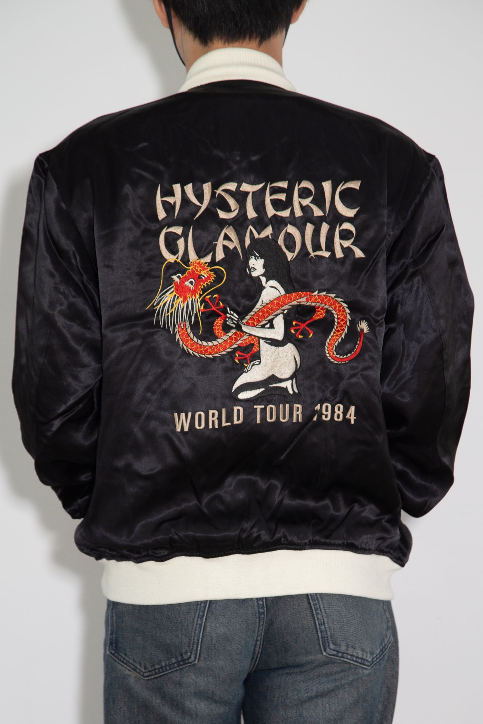 HYSTERIC GLAMOUR - DRAGON LADY TOUR刺繍 スカジャン / ブラック | Tempt