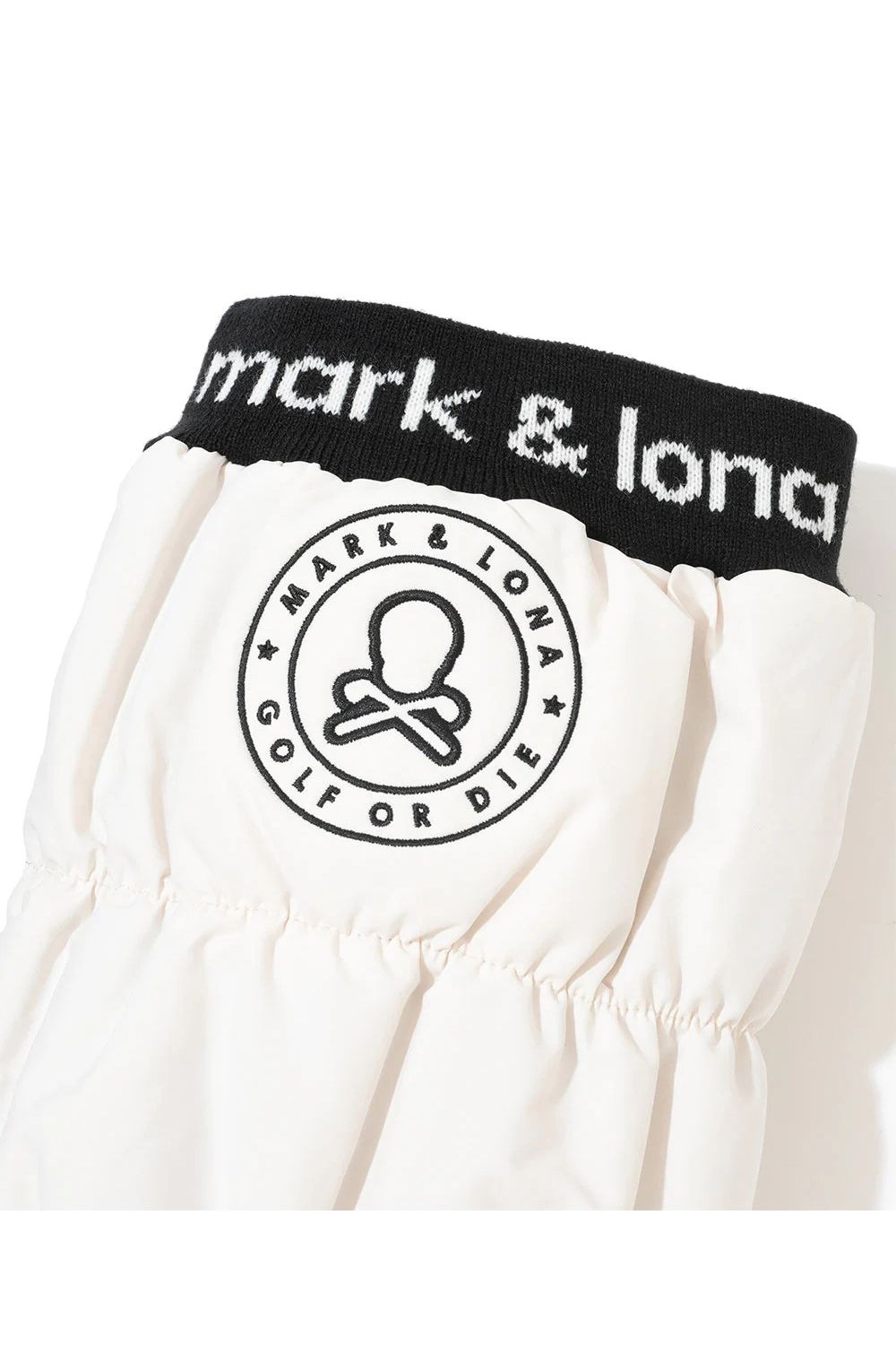 MARK&LONA - NODE PUFFY ZIP ON LEG WARMERS / サークルスカル刺繍 裏