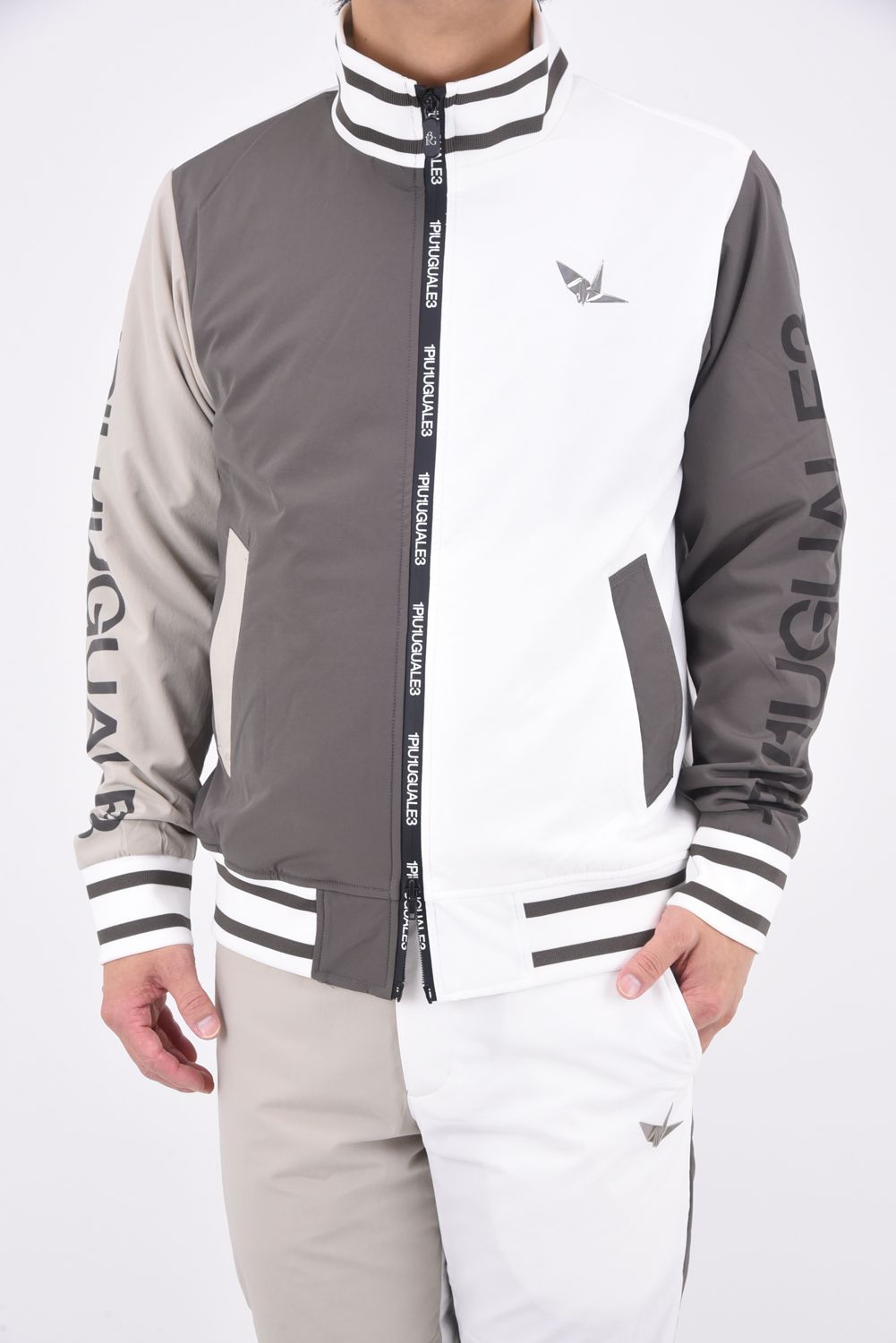 1PIU1UGUALE3 GOLF - CRAZY TRACK JACKET / ロゴ クレイジーパターン