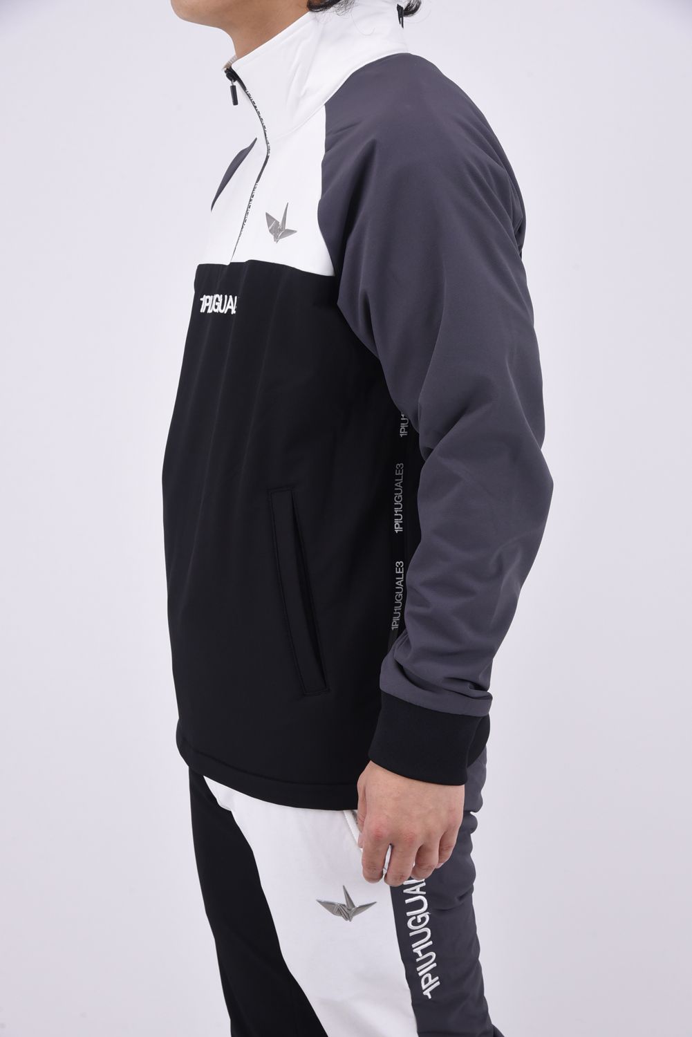 1PIU1UGUALE3 GOLF - 113 GOLF HALF ZIP / 刺繍サークルロゴ 4WAY