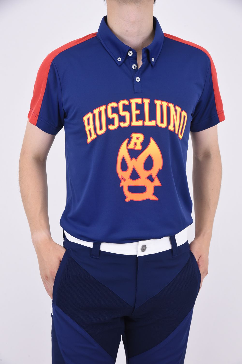 RUSSELUNO - COLLEGE POLO / グラデーションカラー カレッジプリント