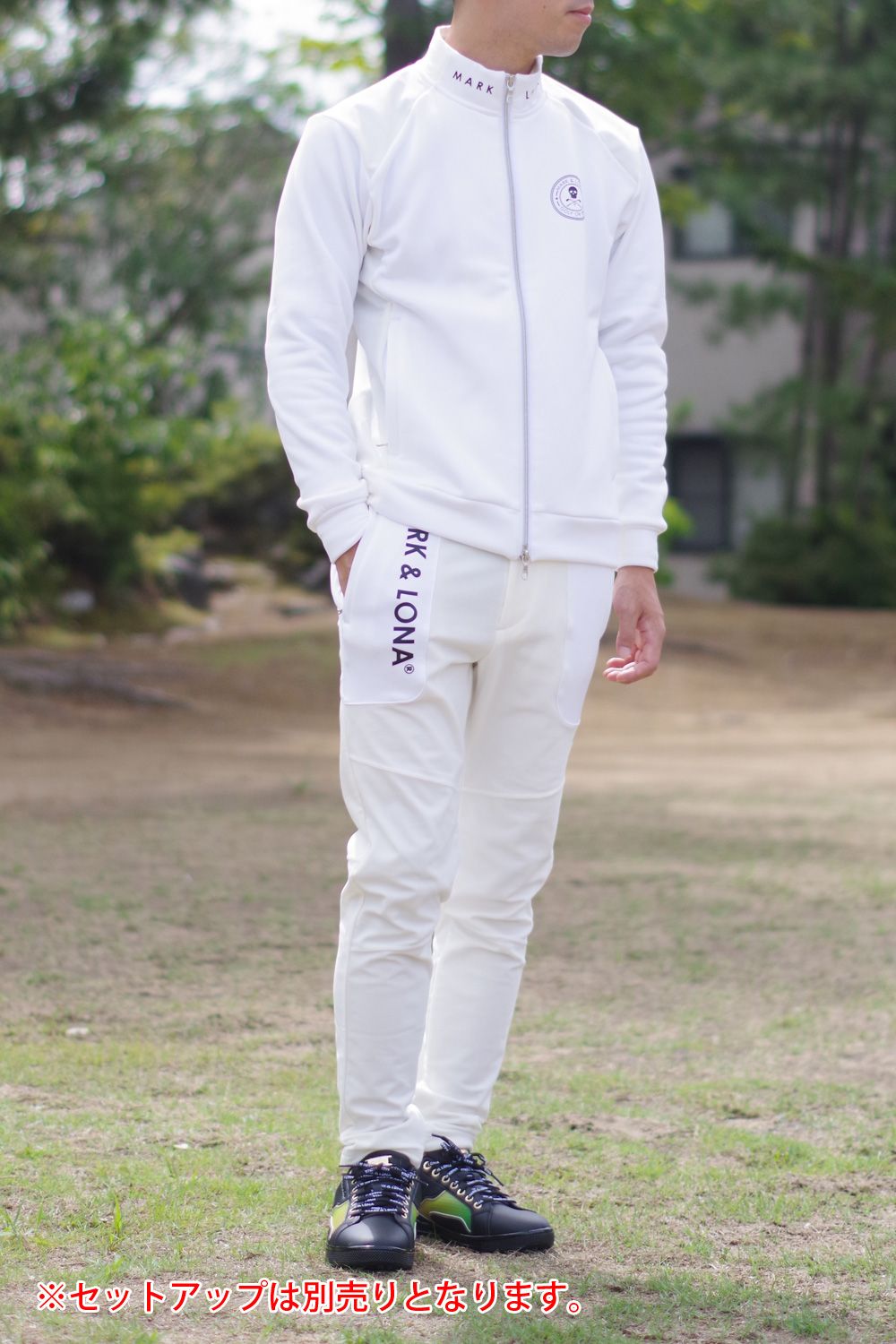 MARK&LONA ジップアップジャケット パンツセット ホワイト MARK&LONA