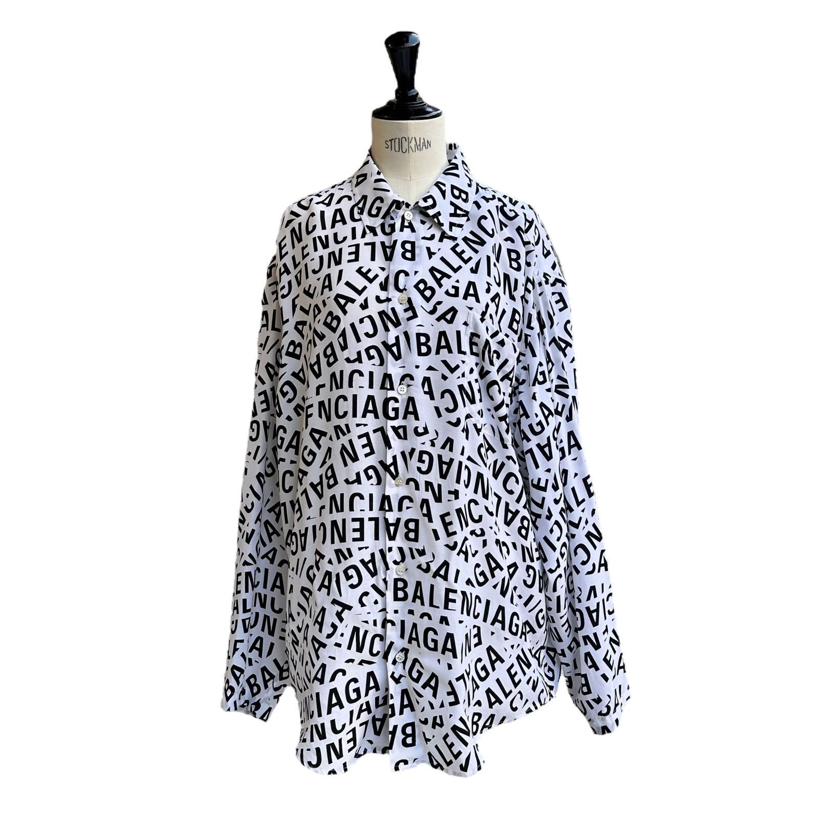 BALENCIAGA - オールオーバー・パターン ロゴプリント シャツ / シャツ