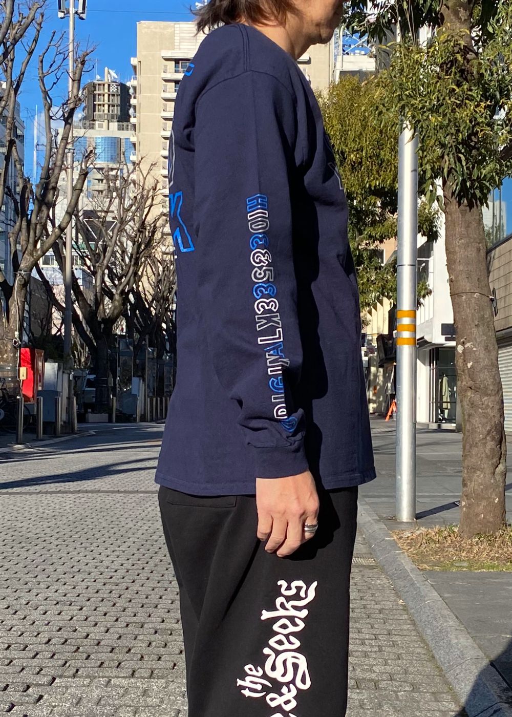 HIDE AND SEEK - Original H&S L/S Tee (NAVY) / 西浦徹 コラボ ロンT
