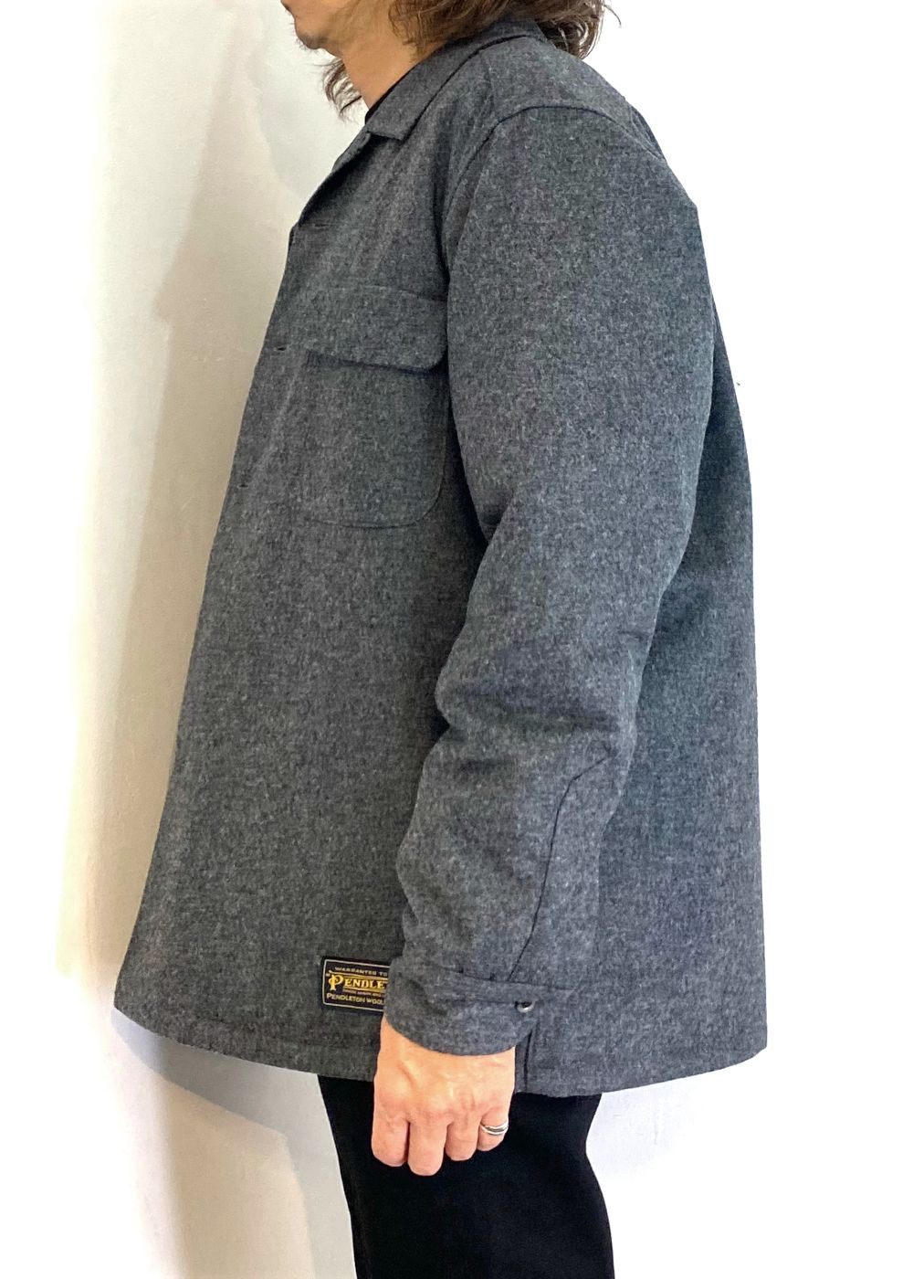 MINEDENIM - PENDLETON Wool Quiltliner Open Collar SH (GRY) / ペン