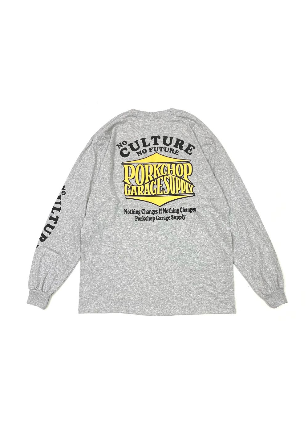 PORKCHOP GARAGE SUPPLY - WAVE LOGO L/S TEE (GRAY) / ウェーブ ロゴ