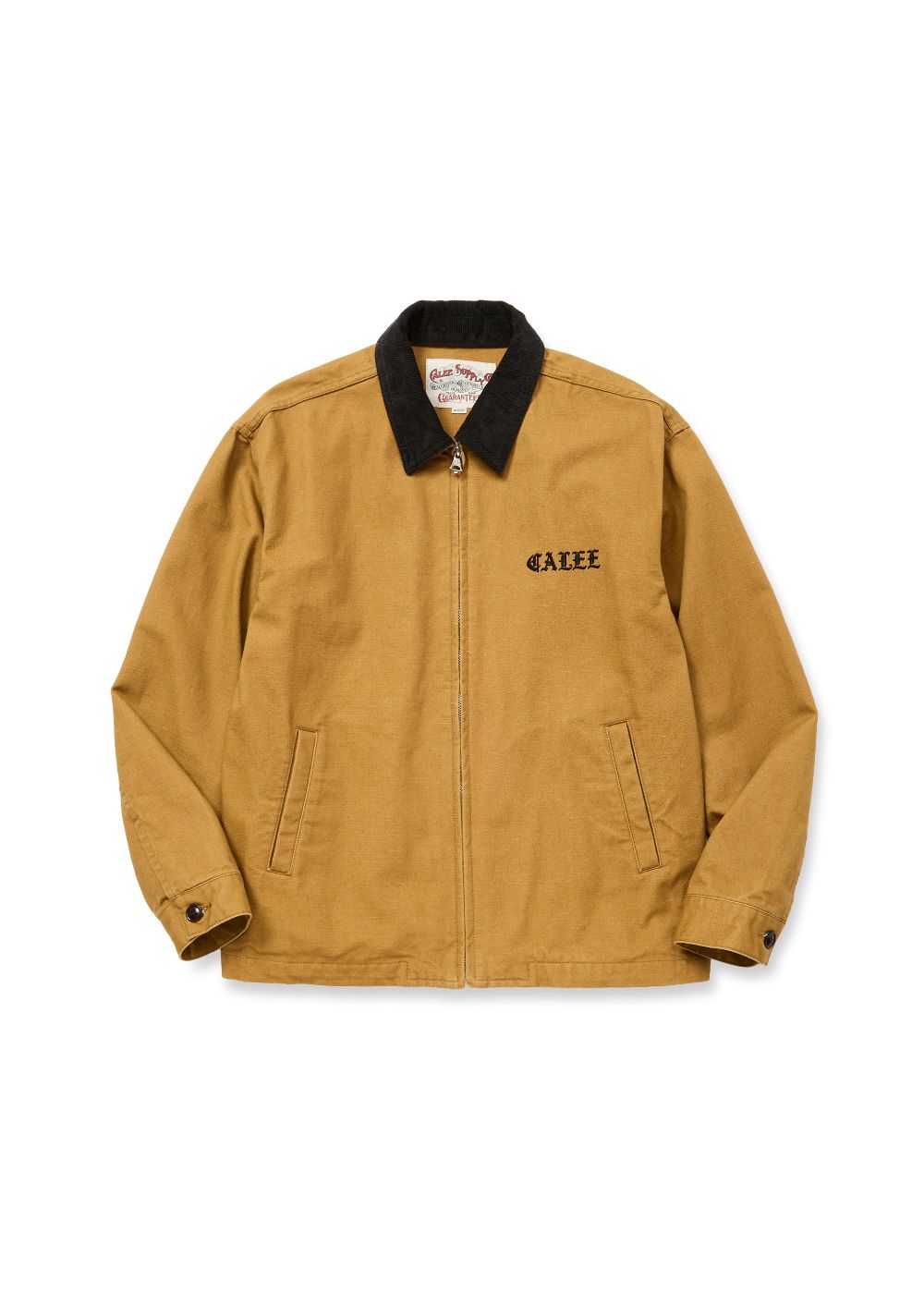 CALEE - VINTAGE REPRODUCT CORDURY COLLAR DUCK JACKET (CAMEL