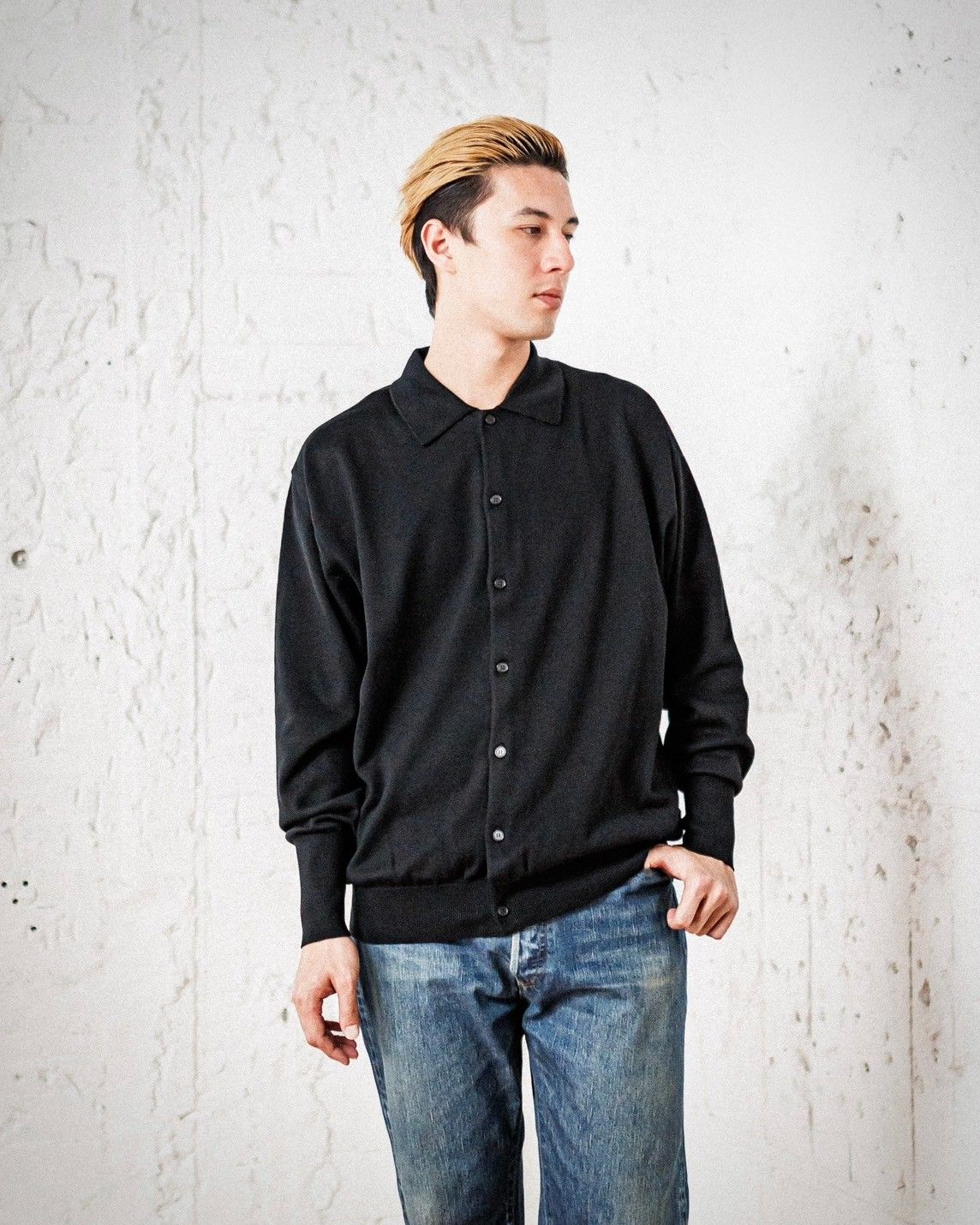 A.PRESSE - アプレッセ Cotton Knit Polo Collar Cardigan(25SAP-03
