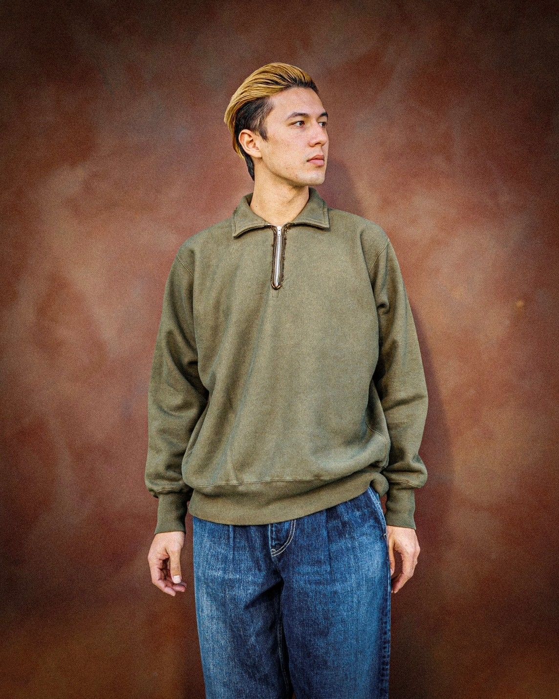 A.PRESSE - アプレッセ Vintage Half Zip Sweat Shirt(25SAP-05-08K