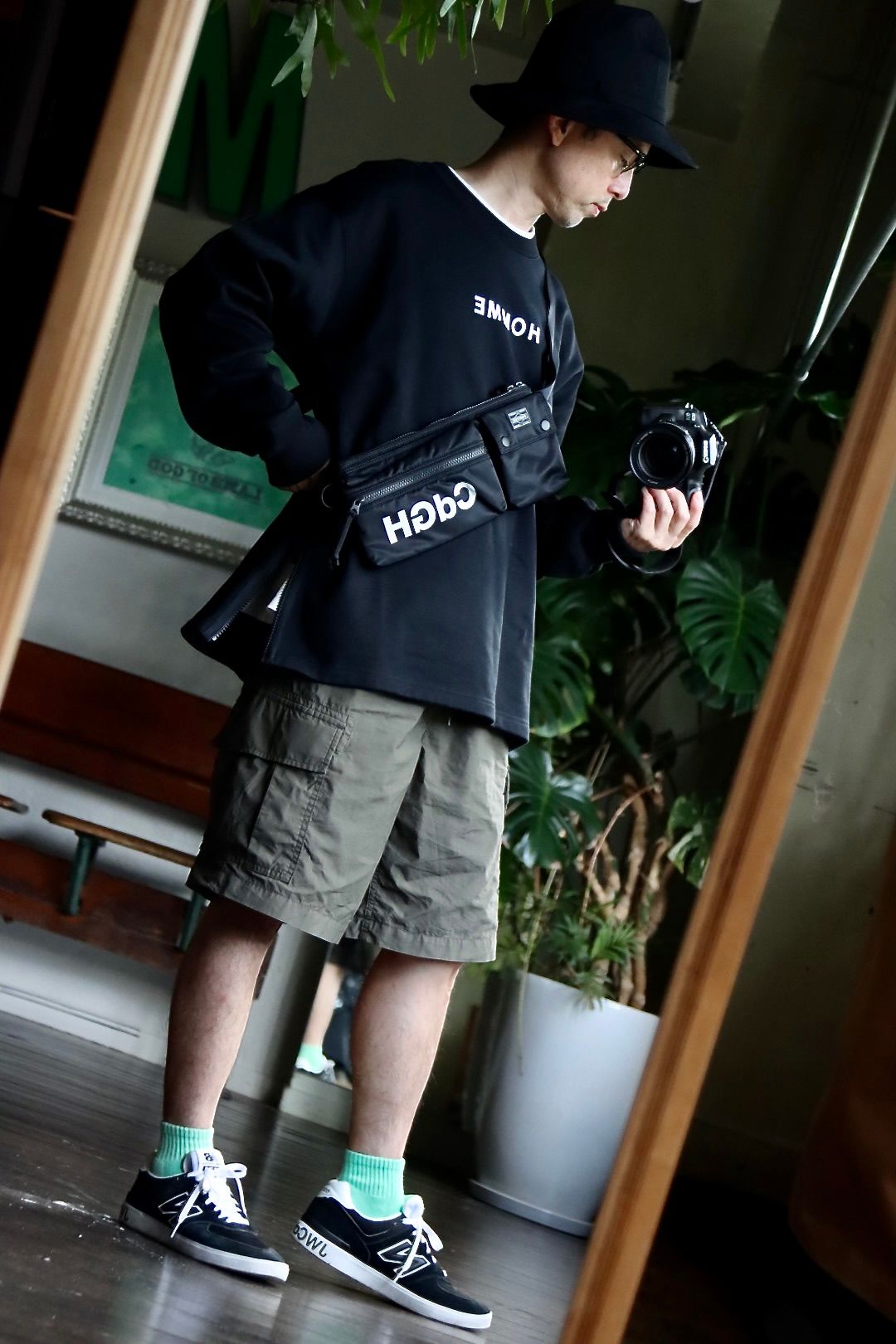 コムデギャルソンオム22AW サイドジップ HOMMEプリントスウェット