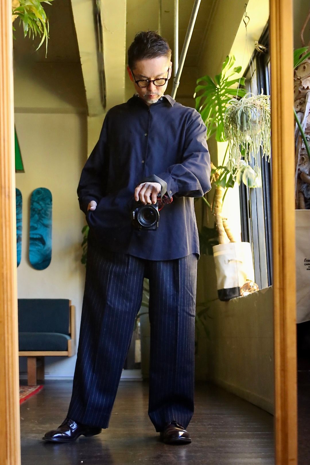 Graphpaper Cotton Cashmere L/S Oversized Regular Collar Shirt