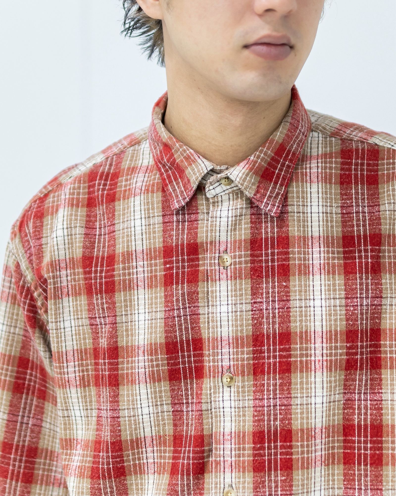 A.PRESSE 新作 Vintage Cotton Silk Nep Twill Check Shirts1月24日(土