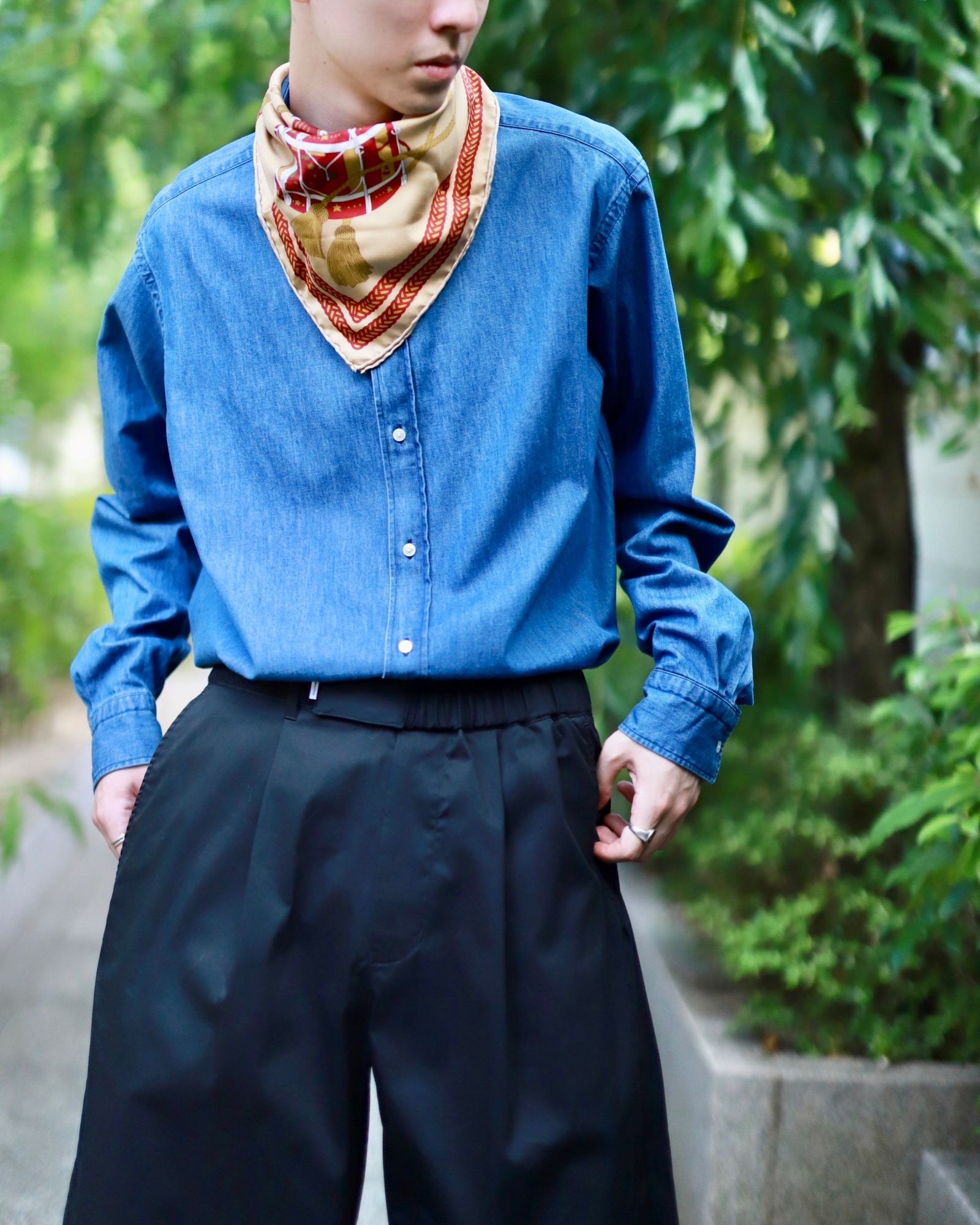 A.PRESSE アプレッセ 23AW Washed Denim shirtスタイル | 3497 | MARK