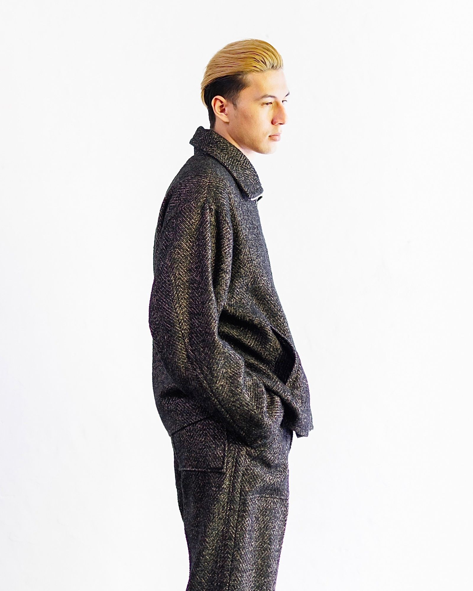 YOKE - ヨーク24FW TWEED STAND COLLAR ZIP BLOUSON (YK24FW0727B