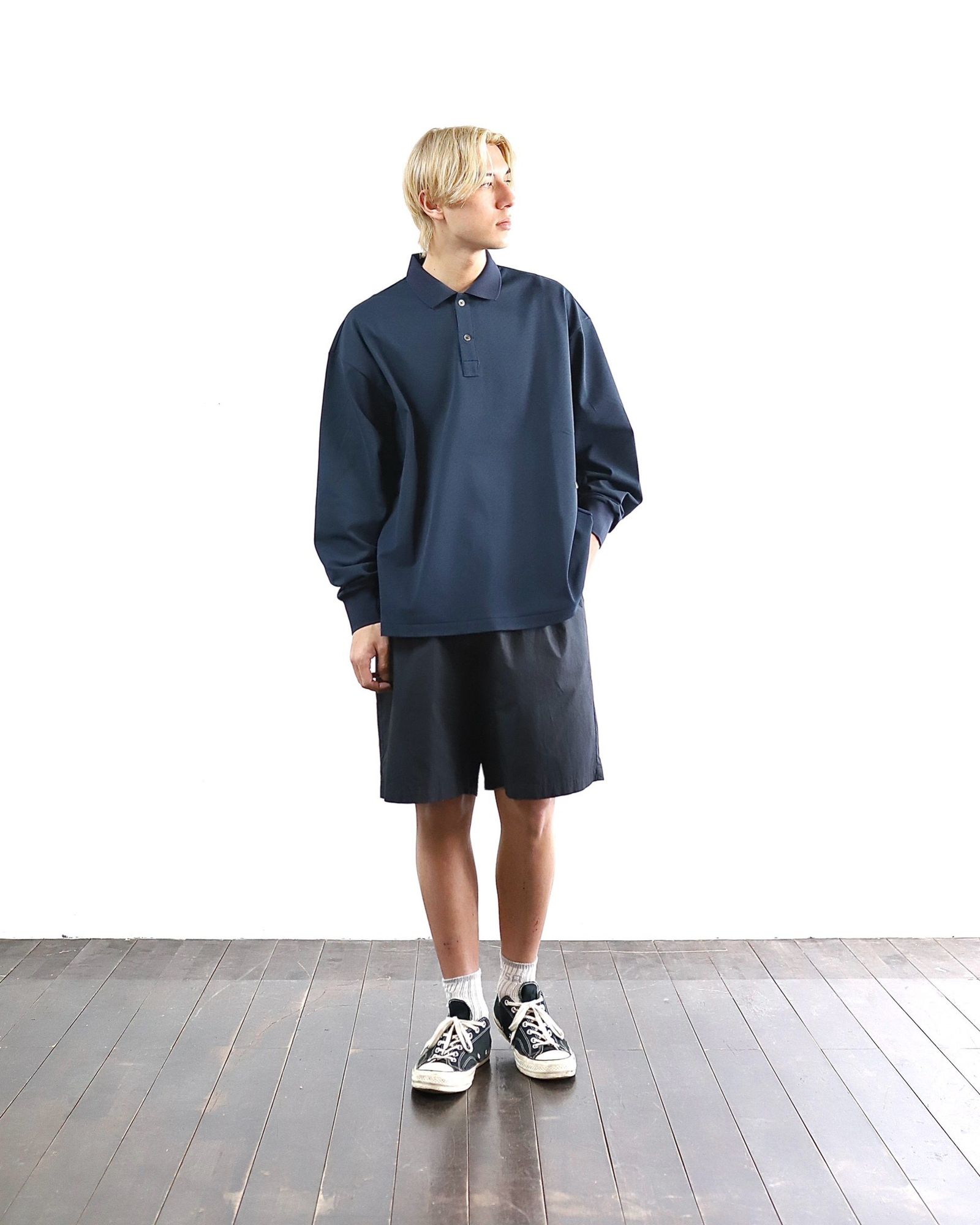 FreshService 24SS 新作DRY PIQUE JERSEY L/S POLO(NAVY) style 2024.3