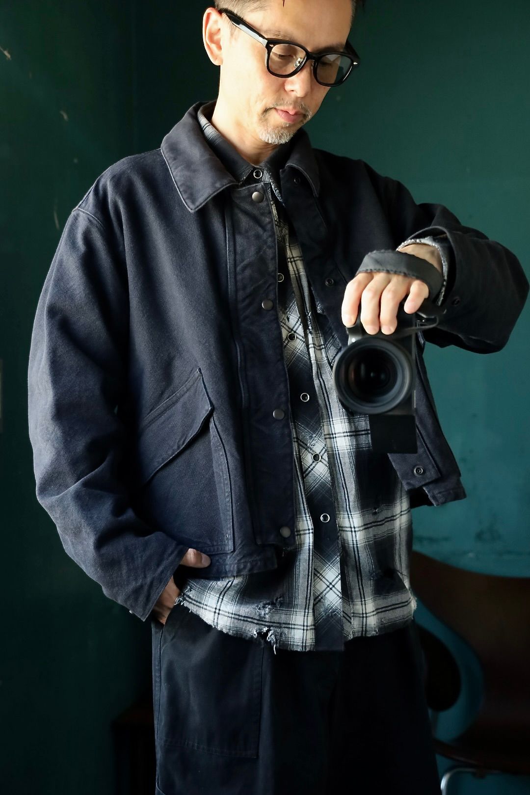 A.PRESSE - アプレッセ 2025 STYLE2 Vintage Silk Hemp Hunting Jacket