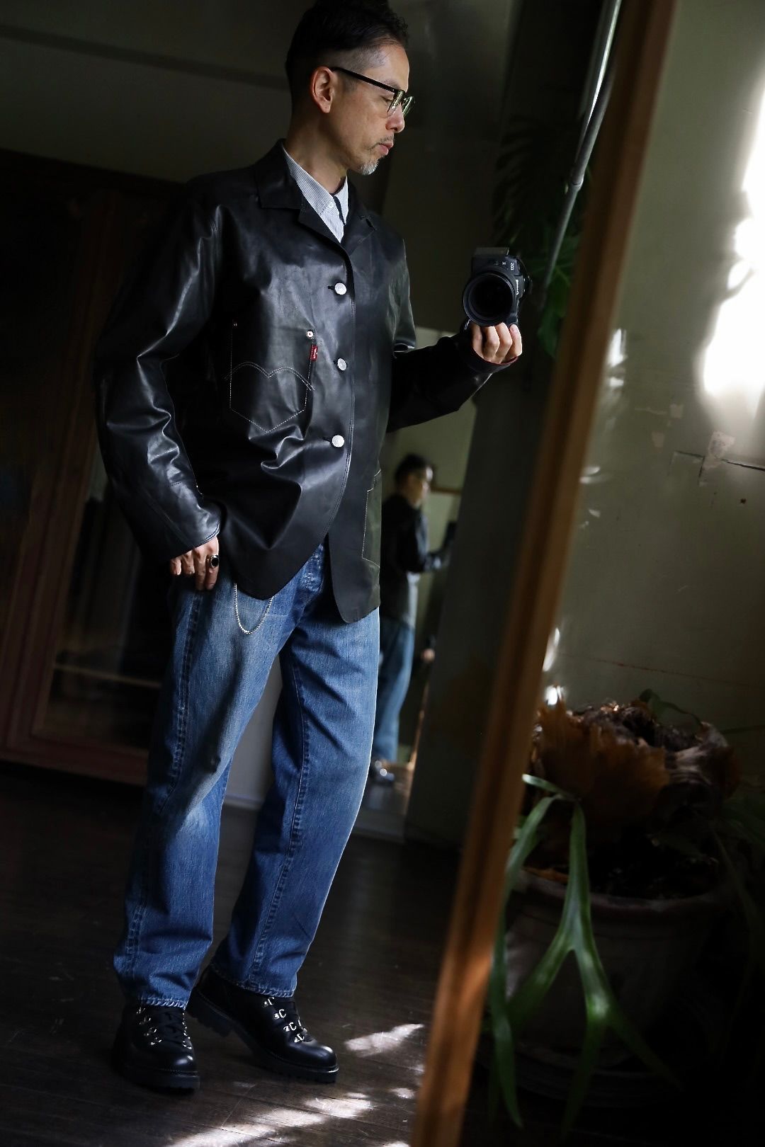 eYe JUNYA WATANABE MAN Levi's Wネームレザージャケットスタイル