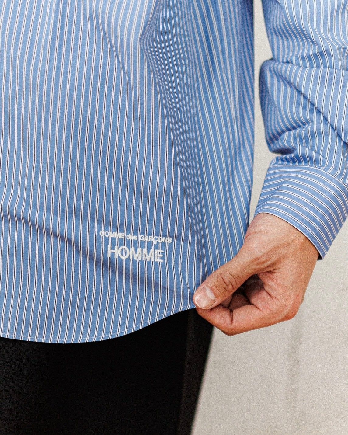 COMME des GARCONS HOMME ストライプシャツ(NAVY/SAX/WHITE)スタイル 2