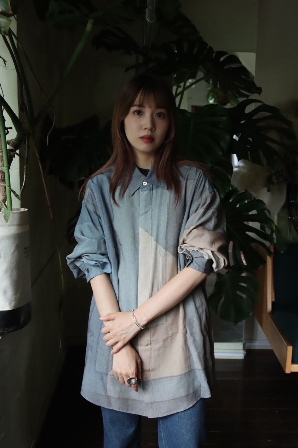 YOKE PRINTED REGULAR COLLAR SHIRT