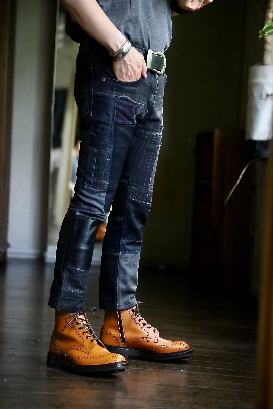 JUNYA WATANABE MANパッチワークMIXデニムパンツ スタイル.2024.8.3