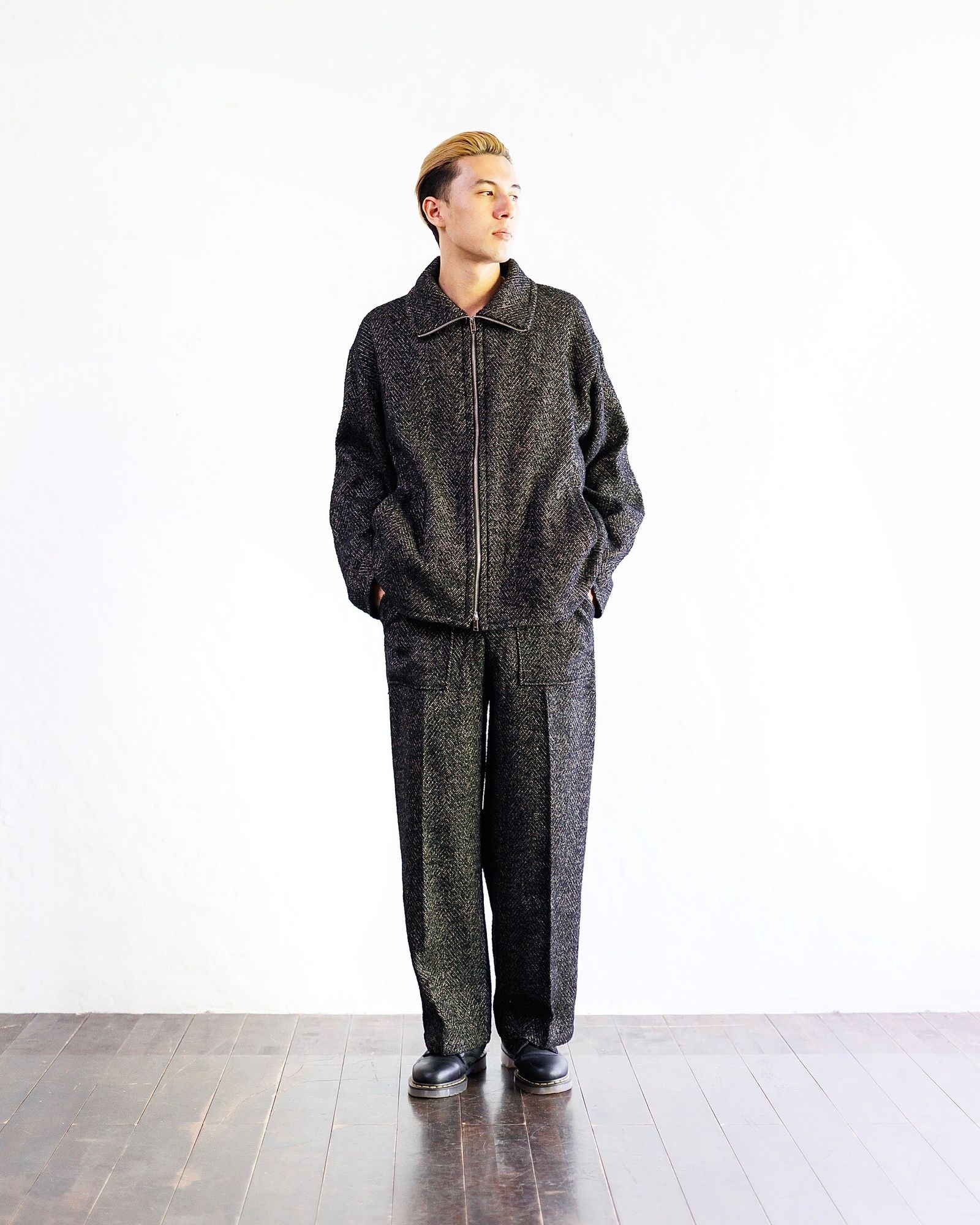 YOKE TWEED STAND COLLAR ZIP BLOUSON セットアップスタイル | 5582 | MARK