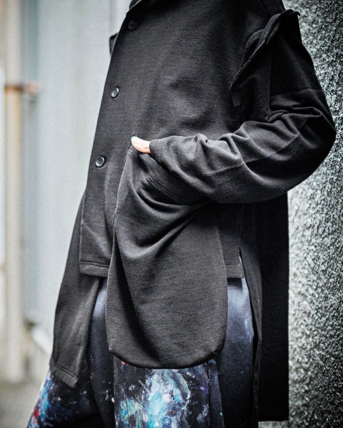 YOHJI YAMAMOTO POUR HOMME BIGポケットカーディガン スタイル | 6140