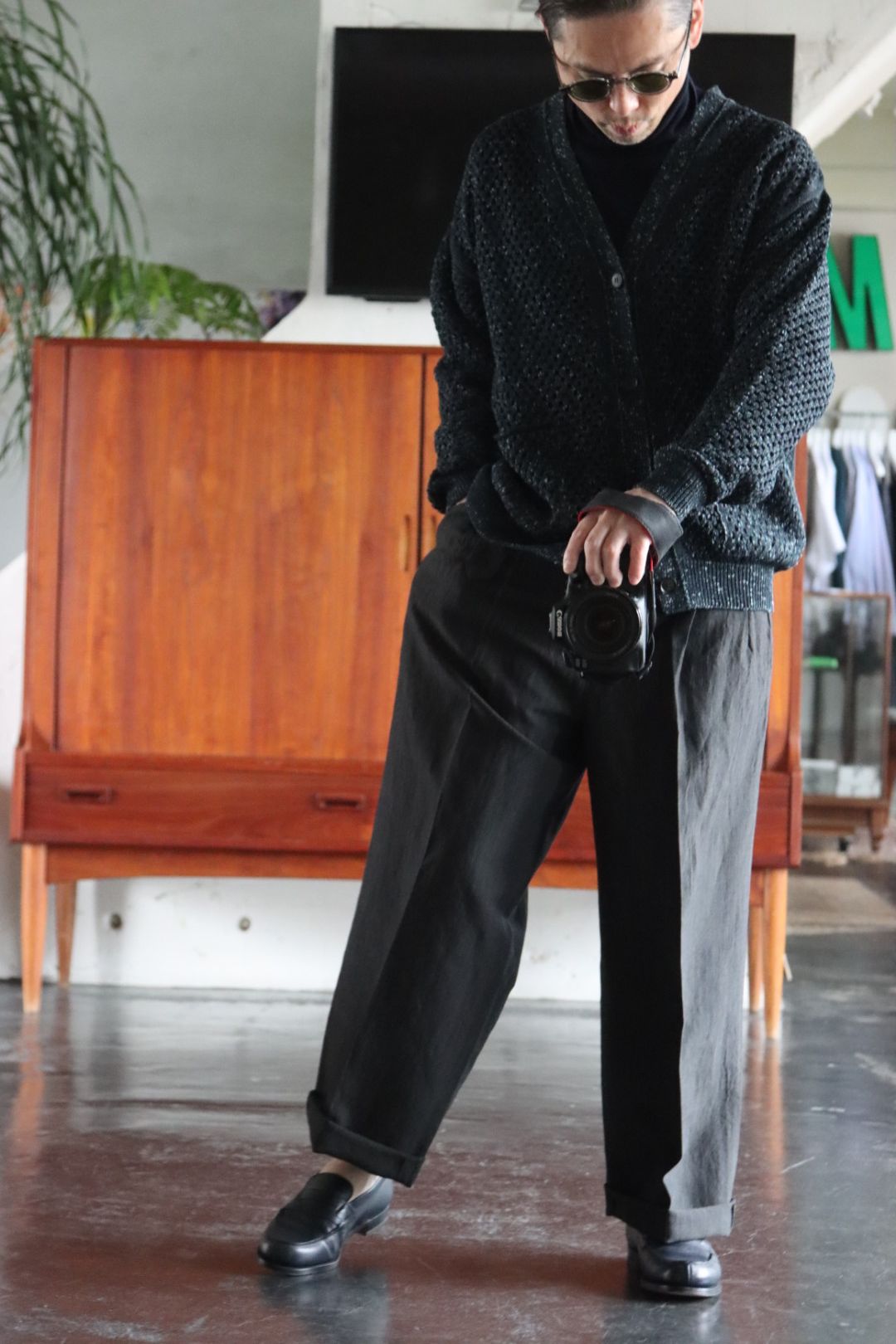 YOKE 22SS MESHED KNIT CARDIGAN