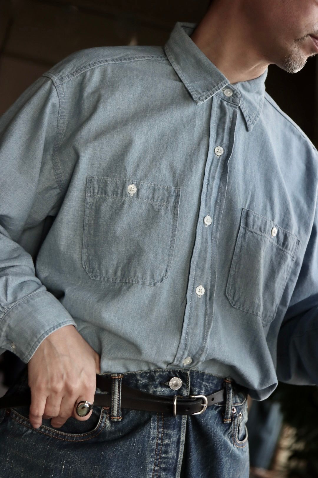A.PRESSE - アプレッセ23SSデニムシャツ Washed Chambray Shirt(223SAP