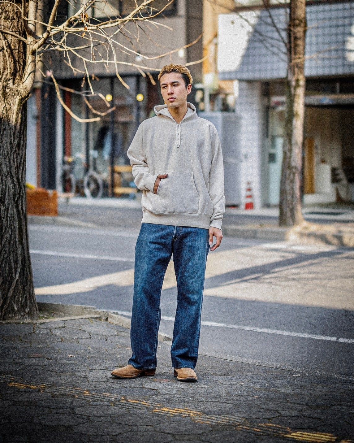 A.PRESSE Vintage Half Zip Sweat Hoodie(OATMEAL) 1月25日(土)新作