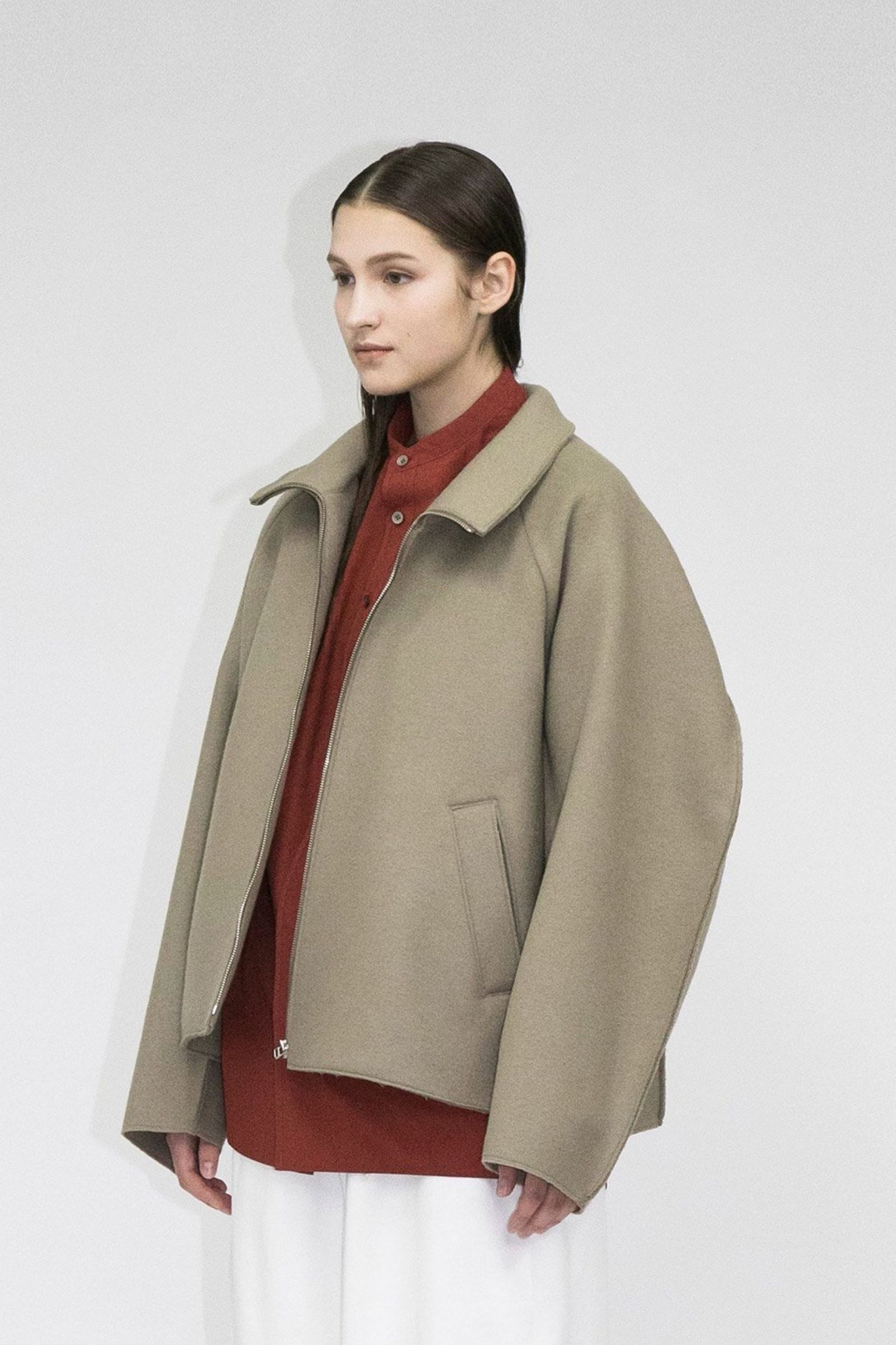 my beautiful landlet - PECOLAMB DOUBLE BEAVER WOOL HI-NECK ZIP